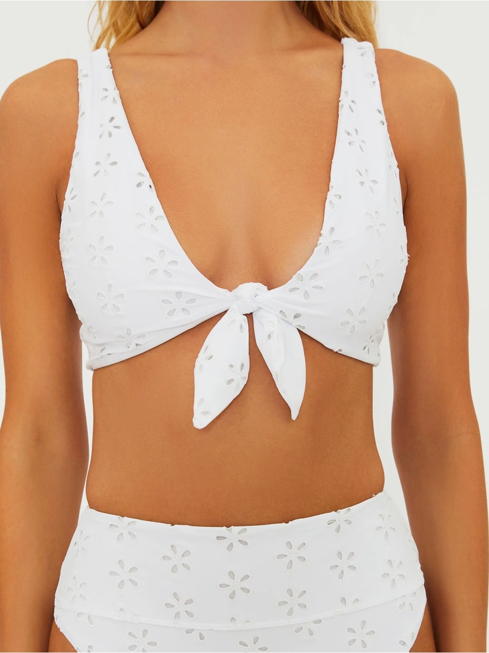 Beach Riot Dallas Top White Magnolia Eyelet Swim Bikini Top size medium